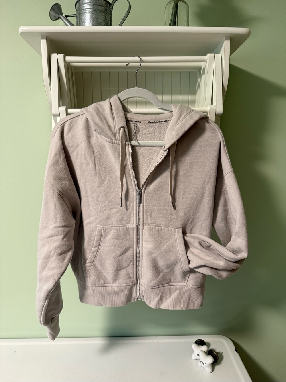Calvin Klein Light Mauve Zip-Up Hoodie size L